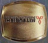 Mitsubishi Forklift Trucks Square Silver Metal Men's Belt Buckle Cowboy Western