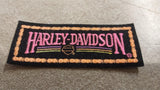 NOS Neon Pink Women's Vintage Harley Davidson Patch Bar Shield Logo Chains