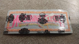 NOS Neon Pink Women's Vintage Harley Davidson Patch Bar Shield Logo Chains