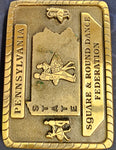 VTG 1998 Limited Edition Pennsylvania Square Dance Federation Brass Belt Buckle