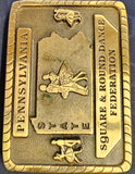VTG 1998 Limited Edition Pennsylvania Square Dance Federation Brass Belt Buckle