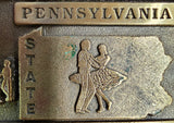 VTG 1998 Limited Edition Pennsylvania Square Dance Federation Brass Belt Buckle