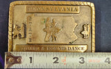 VTG 1998 Limited Edition Pennsylvania Square Dance Federation Brass Belt Buckle