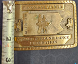 VTG 1998 Limited Edition Pennsylvania Square Dance Federation Brass Belt Buckle