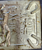 VTG 1960s Rodeo Bucking Bronco Horseshoes Brass Belt Buckle Cowboy Western