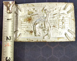 VTG 1960s Rodeo Bucking Bronco Horseshoes Brass Belt Buckle Cowboy Western