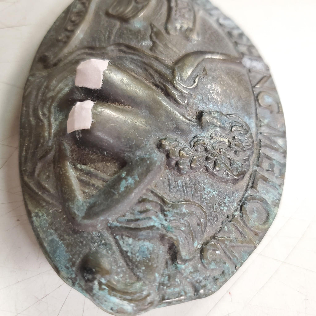 VTG Blushing Melons Nude Belt Buckle Heavy Brass 1977