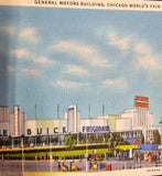 VTG 1934 General Motors Building Chicago Worlds Fair Postcard Vintage Collectibl