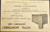 VTG 1930s Hotel Monterrey Mexico Double Sided Travel Collectible Postcard Flyer