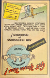 VTG 1940s Fisherman's Fishing Exaggeration Advertising Comic Humor Postcard
