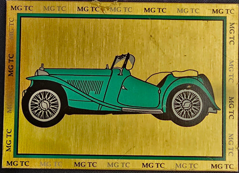 1949 MG TC Morris Motors Sports Car Gold Plated Specifications Collectible Plaqu