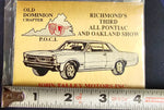 VTG Old Dominion Richmond, VA Pontiac Car Show Plaque Sticker Badges Lot of 4