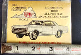 VTG Old Dominion Richmond, VA Pontiac Car Show Plaque Sticker Badges Lot of 4