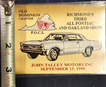 VTG Old Dominion Richmond, VA Pontiac Car Show Plaque Sticker Badges Lot of 4