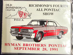 VTG Old Dominion Richmond, VA Pontiac Car Show Plaque Sticker Badges Lot of 4