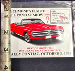 VTG Old Dominion Richmond, VA Pontiac Car Show Plaque Sticker Badges Lot of 4