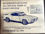 VTG Old Dominion Richmond, VA Pontiac Car Show Plaque Sticker Badges Lot of 4