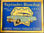 Virginia Peninsula September Round Up Car Show Fort Monroe Sticker Badges Lot