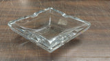 Vintage Clear Glass Diamond Ashtray Cigarette Cigar Tobacco 6 Inch Heavy
