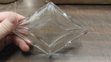 Vintage Clear Glass Diamond Ashtray Cigarette Cigar Tobacco 6 Inch Heavy