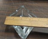 Vintage Clear Glass Diamond Ashtray Cigarette Cigar Tobacco 6 Inch Heavy
