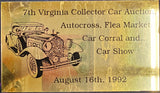 Virginia Collector Car Flea Market Corral Car Show 1992 Participant Badge