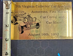 Virginia Collector Car Flea Market Corral Car Show 1992 Participant Badge