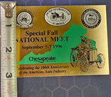 Chesapeake Virginia Antique Auto Club Fall 1996 National Meet Participant Badge