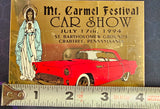 Mt. Carmel Festival Crabtree Pennsylvania July 1994 Car Show Participant Badge