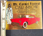Mt. Carmel Festival Crabtree Pennsylvania July 1994 Car Show Participant Badge