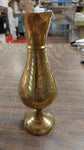 8" Vintage Brass Pitcher Vase Hand Etched Leaf Markings Sarnabra69 India 237T-8