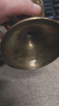 8" Vintage Brass Pitcher Vase Hand Etched Leaf Markings Sarnabra69 India 237T-8
