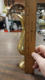 8" Vintage Brass Pitcher Vase Hand Etched Leaf Markings Sarnabra69 India 237T-8