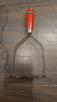 5 Vintage Red Wood Great Depression Kitchen Utensils Androck Made USA Cooking