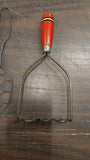 5 Vintage Red Wood Great Depression Kitchen Utensils Androck Made USA Cooking
