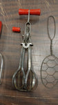5 Vintage Red Wood Great Depression Kitchen Utensils Androck Made USA Cooking