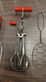 5 Vintage Red Wood Great Depression Kitchen Utensils Androck Made USA Cooking