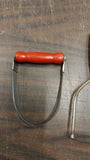 5 Vintage Red Wood Great Depression Kitchen Utensils Androck Made USA Cooking