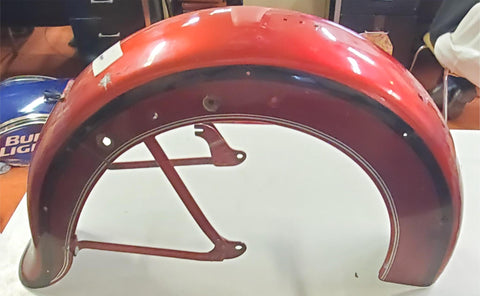 Vtg OEM Red Harley OHV Twin Panhead 1951-1954 Rear Fender Factory Rigid Original