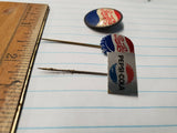 set of vintage Pepsi Cola Advertising Hat PIns 1960's Badge Soda collector Group
