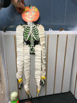 Vintage Halloween Pumpkin Skeleton Paper Accordion Decoration Beistle