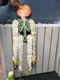 Vintage Halloween Pumpkin Skeleton Paper Accordion Decoration Beistle