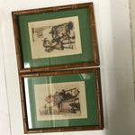 HUMMEL PRINT READING WITH DOG AND GIRL SEWING WITH CAT AND BIRD 2 PRINTS