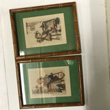 HUMMEL PRINT READING WITH DOG AND GIRL SEWING WITH CAT AND BIRD 2 PRINTS