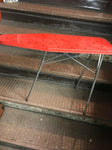 VINTAGE IRONING BOARD COLLAPSIBLE METAL IRON BOARD RETRO RED PLAY TOY.