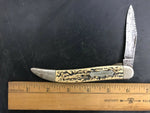 Vintage Two White Bone Handle Kent Colonial Pocket Knife Fishing Knife Ny City