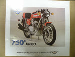 MV Agusta 750 Racing Poster Vintage Classic Motorcycle 22x25 Italian america
