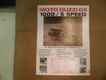 Vintage Poster Moto Guzzi G5 1000 classic motorcycle 22x26 italian advertisement
