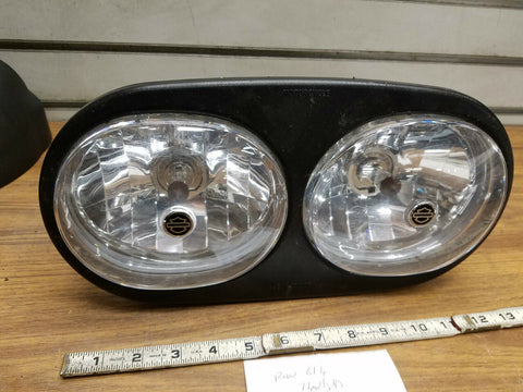 Dual Headlights Harley Road Glide FLTR OEM Halogen Logo Bulbs 2009