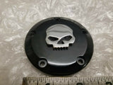 Black Billet Points Timer Cover Skull Wille Harley Twin Cam Softail Touring Dyna